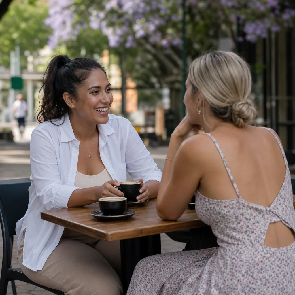 Woman reviewing local dating messages privately on her phone
